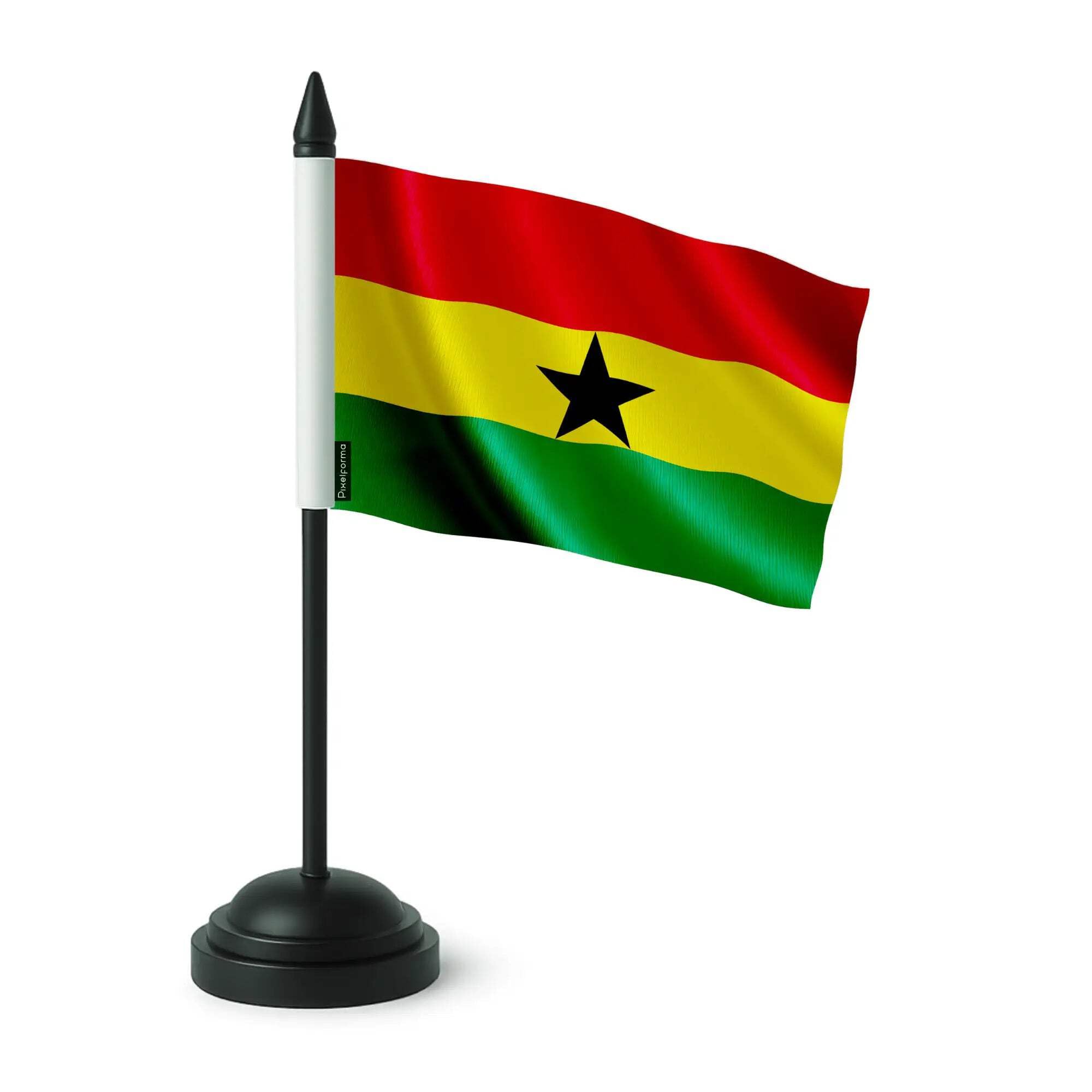 Drapeau de table Ghana 14x21cm en polyester de haute qualité - 3