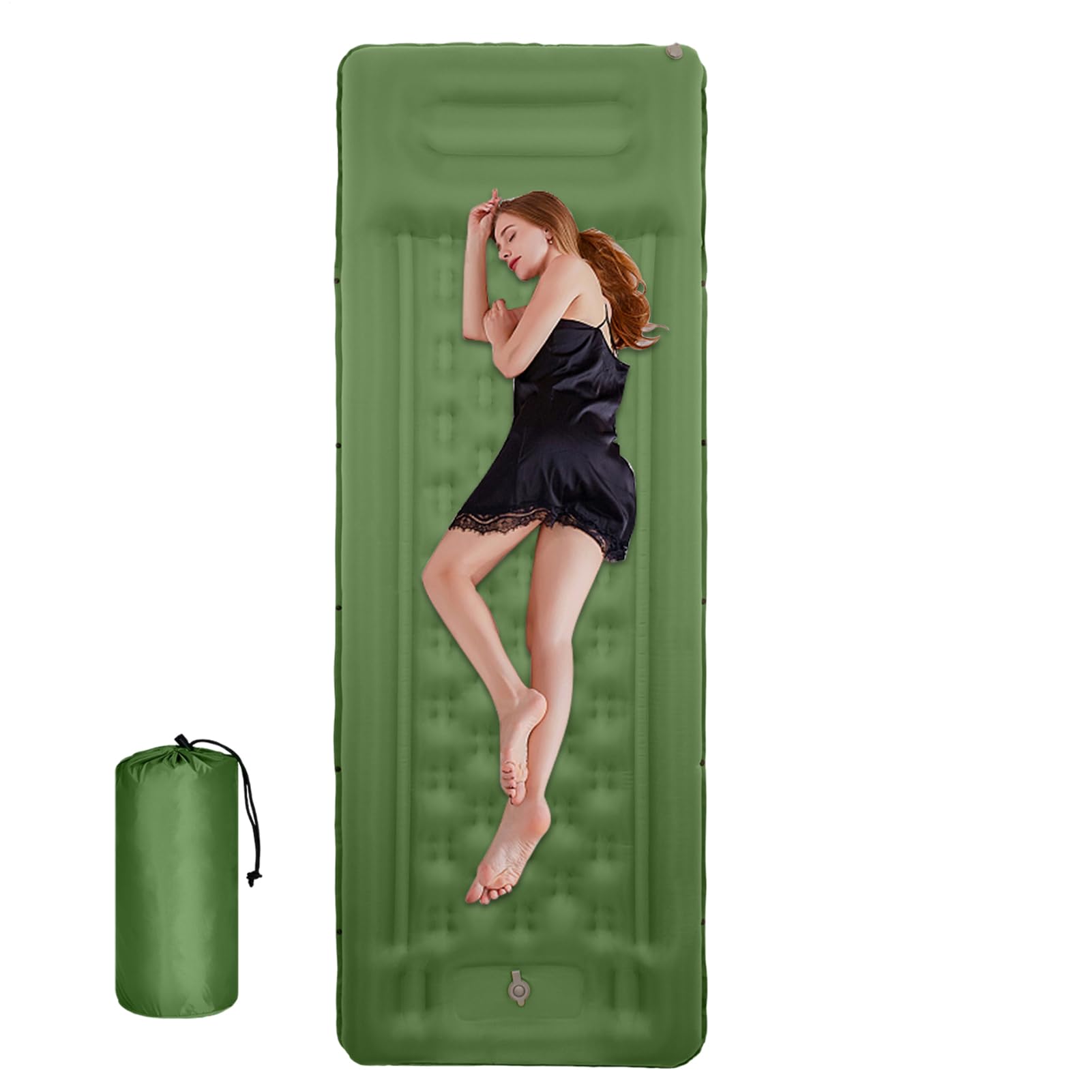 Materac Do Spaniena Na Camping Mata o Grubości 10.9 cm | Mata Campingowa z Wbudowaną Pompą Nożną dla Dorosłych na Wędrówki Podróże Outdoor do Namiotu i Samochodu