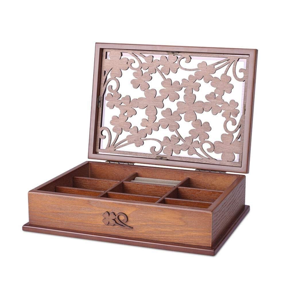 Jewellery Chest Box Wooden Jewellery Boxes Carved with Mirror Jewellery Organiser Large Capacity Storage Box for Jewelry Jewelry