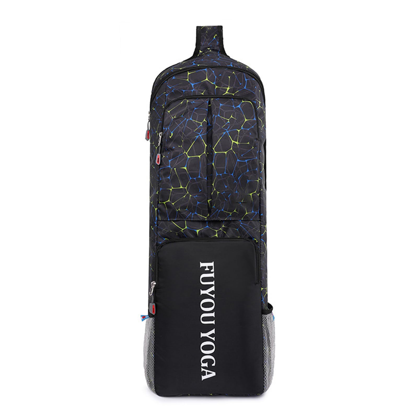 Yoga Mat Bag with Hidden Handles, Water - Repellent Yoga Bags for Women and Men, Lightweight Sport Gym Bag with Adjustable Shoulder Strap, Bottle Pocket, Big Open Pocket and Zipper Pockets (Black)