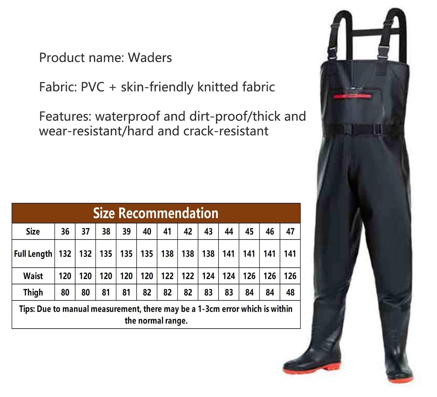 Pantaloni Impermeabili Uomo,Abbigliamento Pesca,Scafandro PVC Per Pescare Stivali Da Pesca Trampolieri Lavoro Da Palombaro Trampolieripesca,Caldo E Resistente Per Lavorare In Acque Fredde