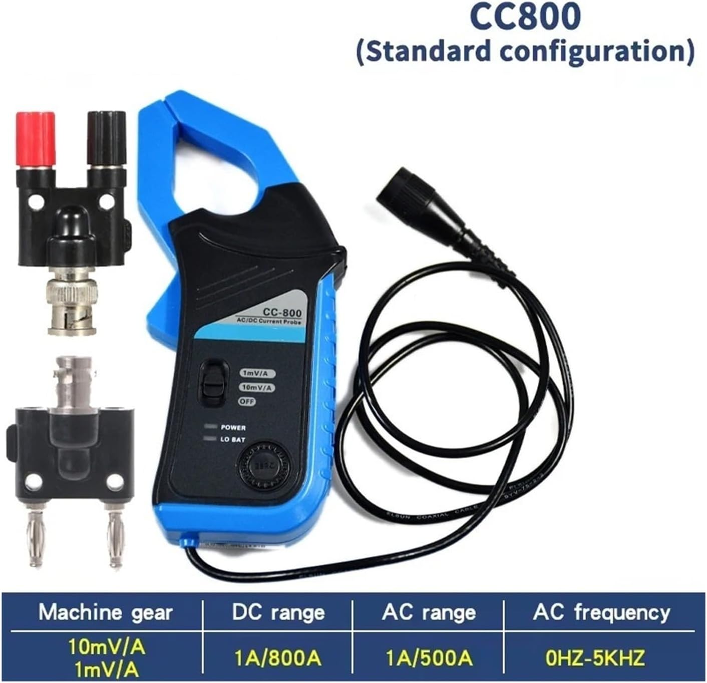 AC/DC Current Clamp Probe Oscilloscope CC-65 CC-650 CC-800 Adapter 20KHz/400Hz Bandwidth 1mV/10mA(CC-800 with BNC)