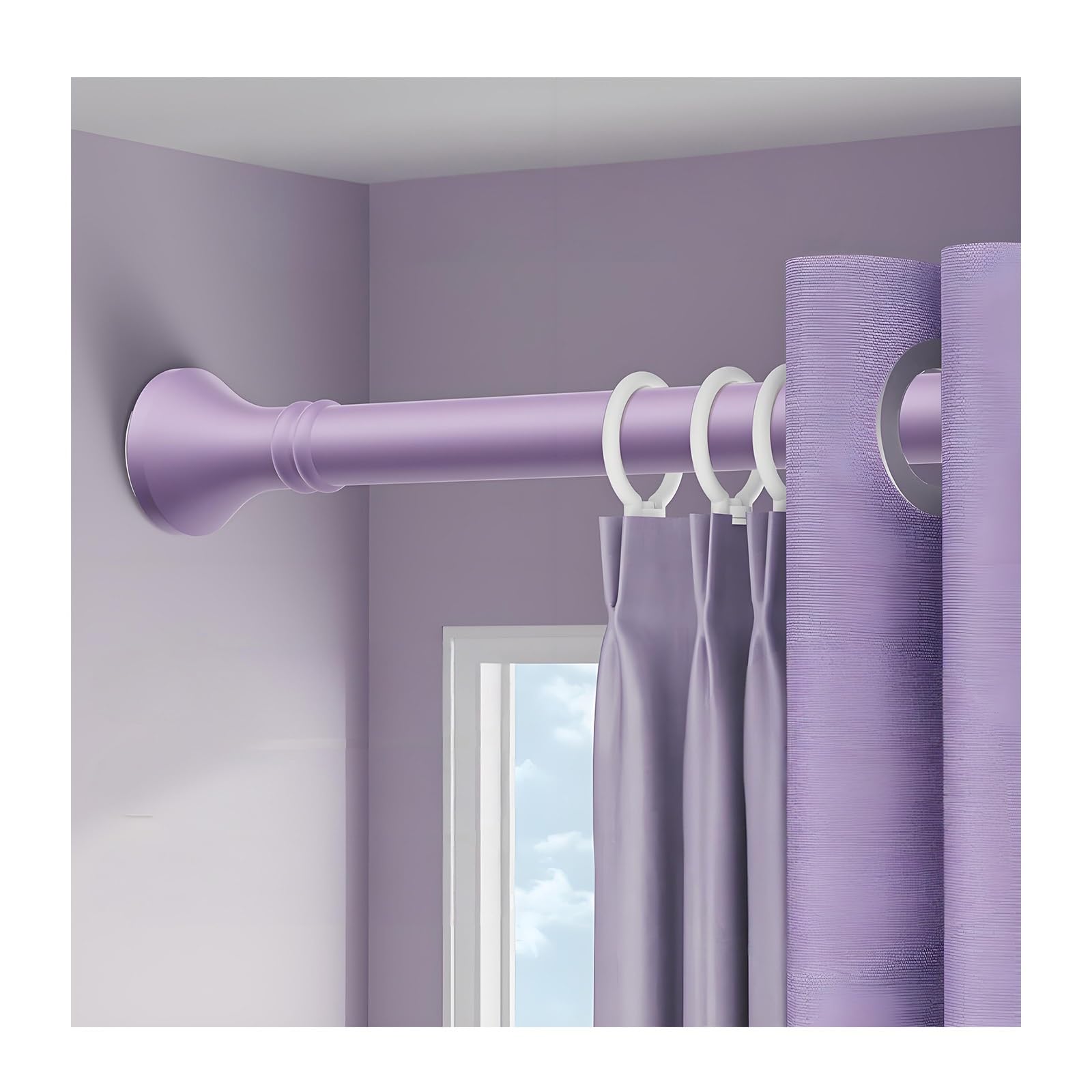 WQPMNYG Adjustable Extendable Shower Curtain Rod 1m5m RustFree No Drill Mounting PurpleRail for Bathroom & Window (0.71.2m/28 47")