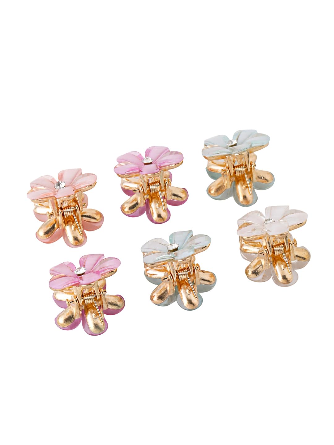 Melbees by Yellow Chimes Hair Clips for Girls Kids Hair Accessories for Girls Hair Claw Clips for Girls Kids Multicolor floral Small Claw Clip 6 Pcs Mini Hair Claw Clips for Girls Baby's Clutchers