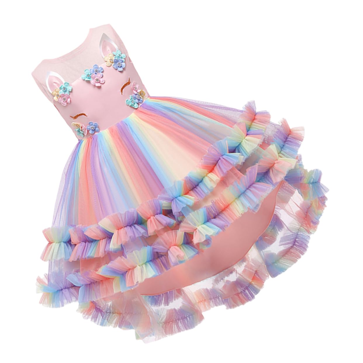 Garneck Vestito Gonna Tulle Rosa Costume per Feste Cosplay e Compleanni Gonna Tutu Traspirante e Leggera per Bambine