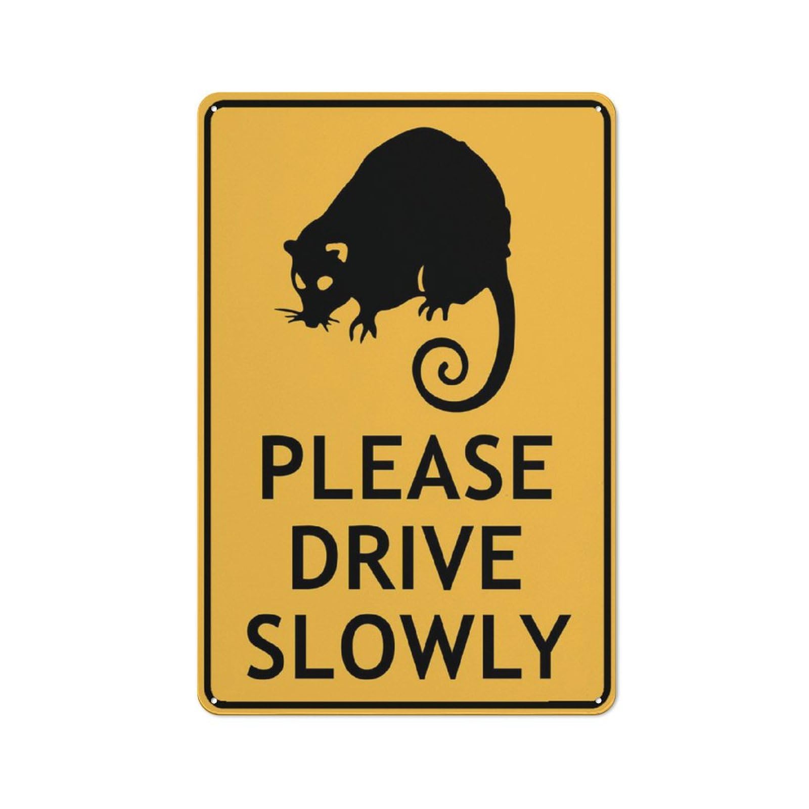 Ringtail Possum (Please Drive Slowly) Sign, 8x12 Inch Rust-Free Aluminum Outdoor Metal Tin Sign for Home, Business, Yard