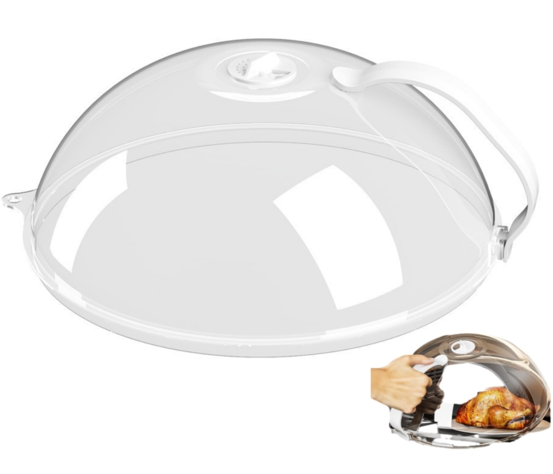 Tapa de Vidrio para microondas, Tapa de Vidrio para microondas, Tapa a Prueba de Salpicaduras con asa, Salidas de Vapor Ajustables, Tapa microondas pequeños y Grandes