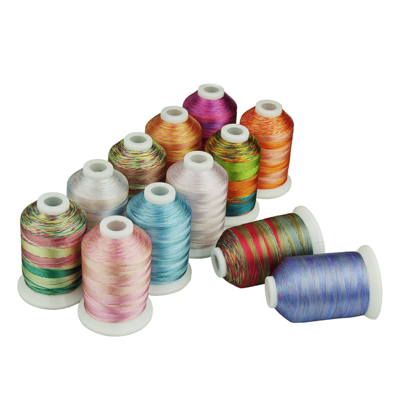 Ciieeo Hilo de Bordar 12 Rollos 1000m 2 Hebras 120d Poliéster | Kit Multicolor, Uso en Punto de Cruz y Bordado por Máquina, 12 Unidades Color Aleatorio