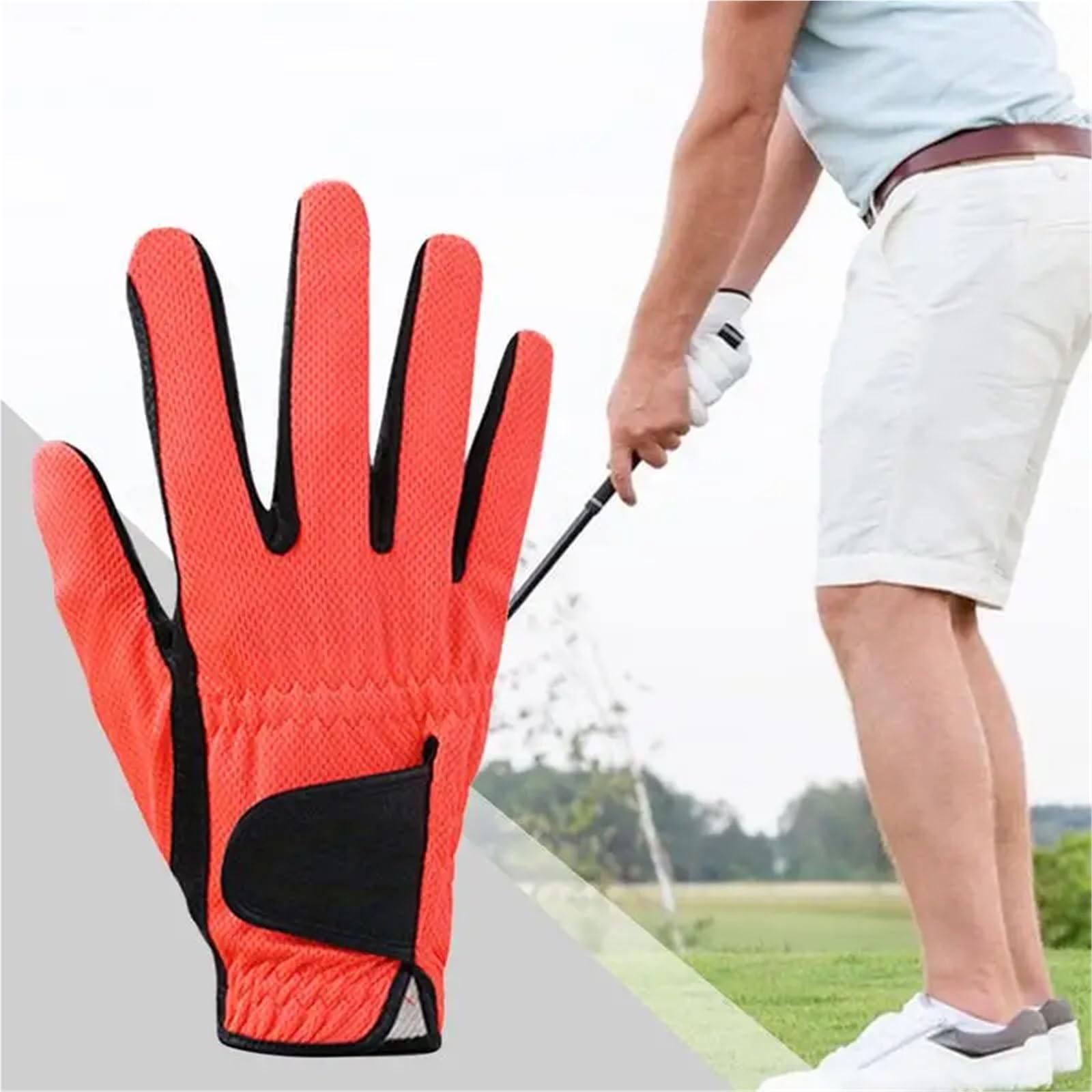 Guantes de Golf Transpirables for Hombre, Mano Derecha o Izquierda, Ajustables, 2 uds para Todo Tipo De Clima