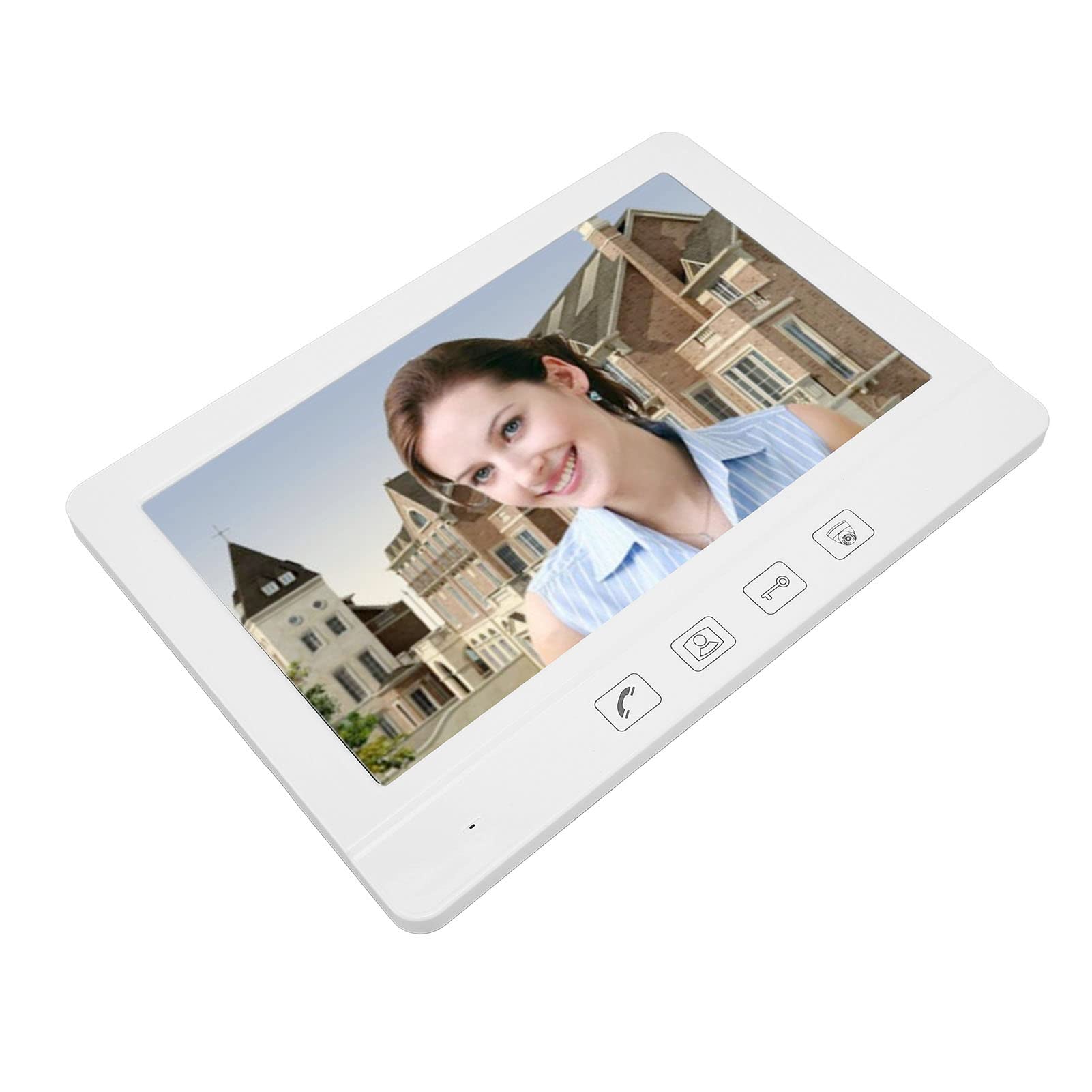 Generic Bezprzewodowy Wyświetlacz Domofonowy Nowoczesny Ceramiczny Biały 10,1-calowy Monitor Wideodomofonowy do Mieszkań/hoteli Materiał ABS (wtyczka UE)