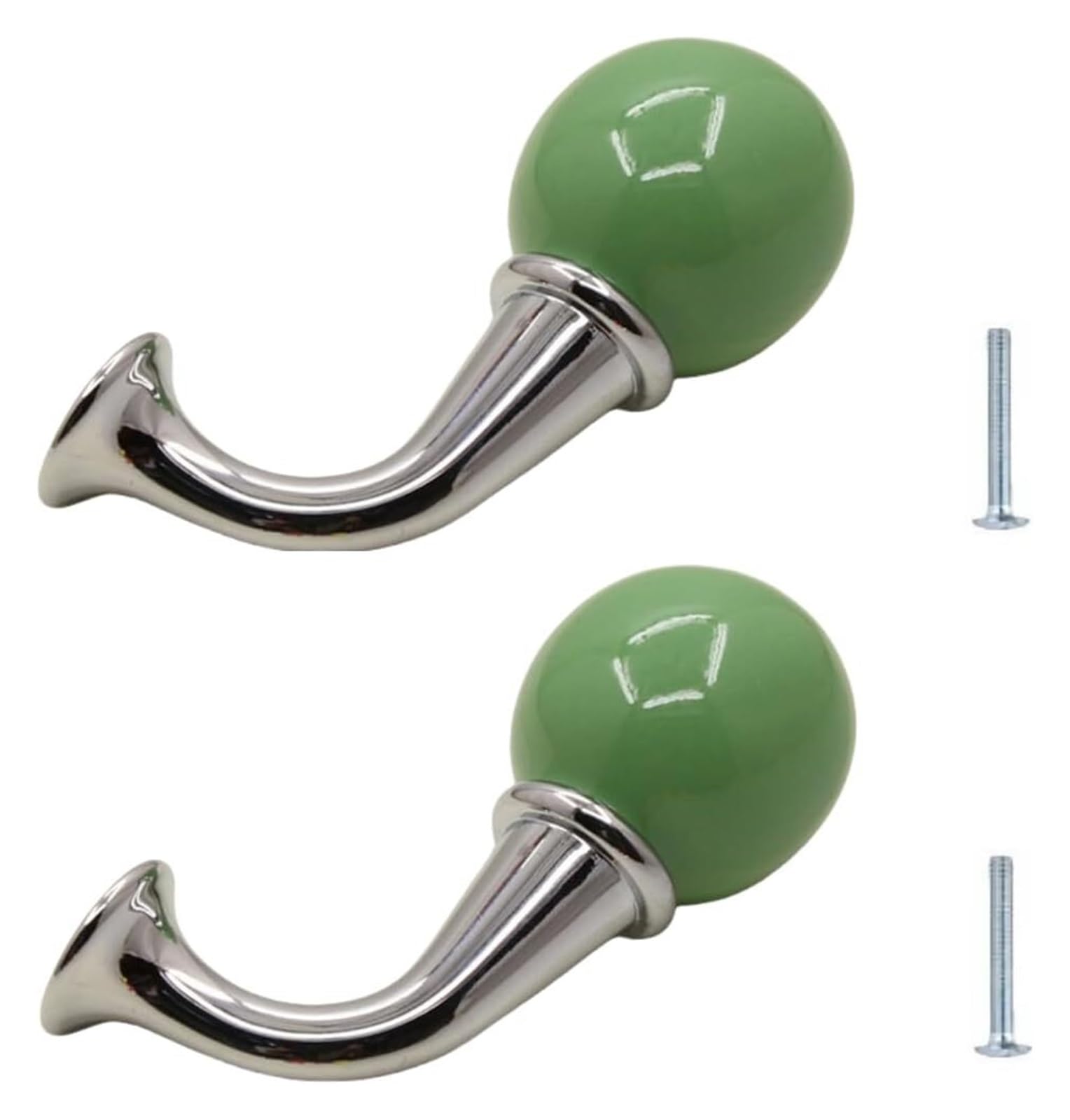 ENmrfvkz Ceramic Cupboard Drawer Handle Knobs, Ceramic Zinc Alloy Cabinet Drawer Knobs, 2 Pack Multicolor 27x68mm(Grün)