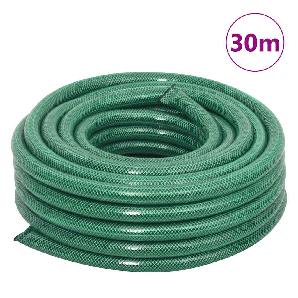 Gartenschlauchwagen mit Schlauchanschluss-Set 30 m PVC Grün, verzinkter Stahl, fahrbar mit Kurbel, Schlauchtrommel für Garten Terrasse Bewässerung, knickschutz und platzsparend
