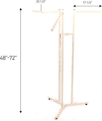 Miniatura 2 de SSWBasics Estante de exhibición de ropa ajustable de 3 vías, elegante y resistente, soporte de ropa de marfil para boutiques y tiendas de segunda
