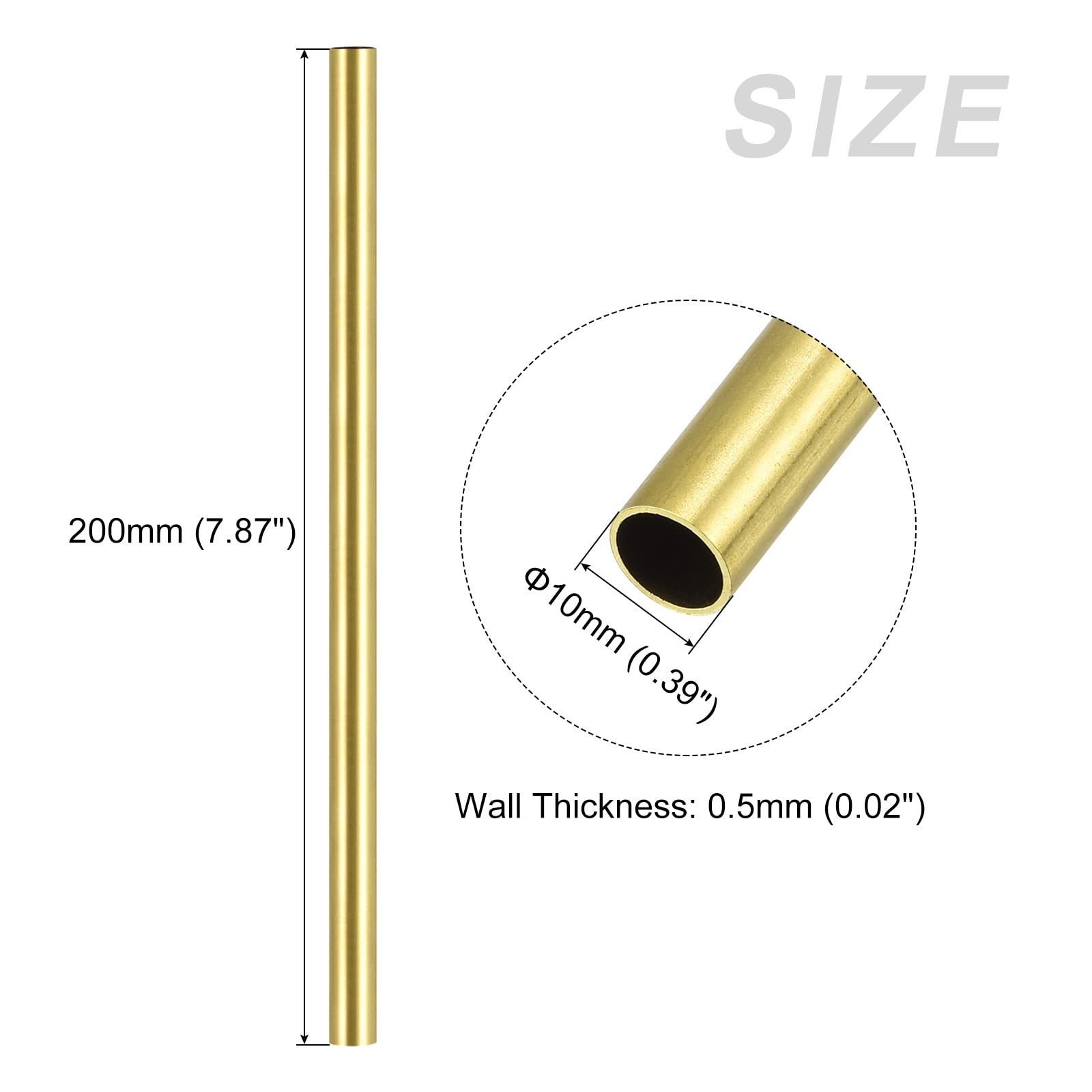 Tubo In Ottone 6mm X 0.5mm X 200mm - 2 Pezzi | Per Fai-da-te, Modellismo, Decorazioni - Foto 2