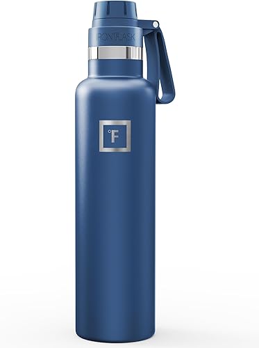 Miniatura 15 de IRON °FLASK Frasco de hidratación para acampar y senderismo con pajilla, botella de agua deportiva de acero inoxidable con aislamiento de boca Dark