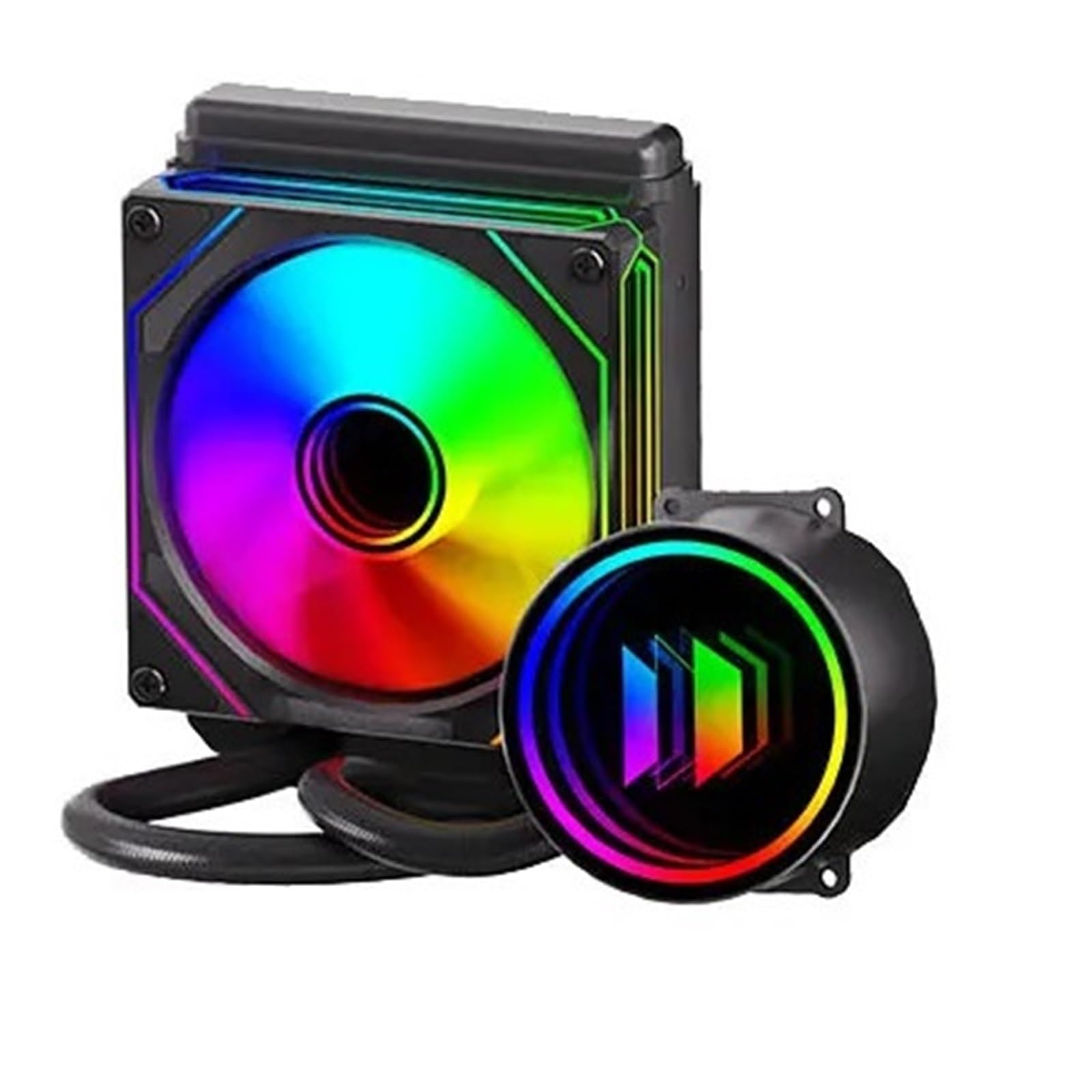 JJKKOZVQF 120 120MM All-in-one Water Cooling Infinity mirror Cold PWM Fans suppor LGA1700 AM5(B1ack)