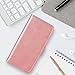 UOGNADGD Leather Flip Cover Compatible with Oppo Reno 15 Pro 5G India Wallet Case with Card Slots, Magnetic Closure, Stand Function, RFID Shockproof Folio (Rose Gold)