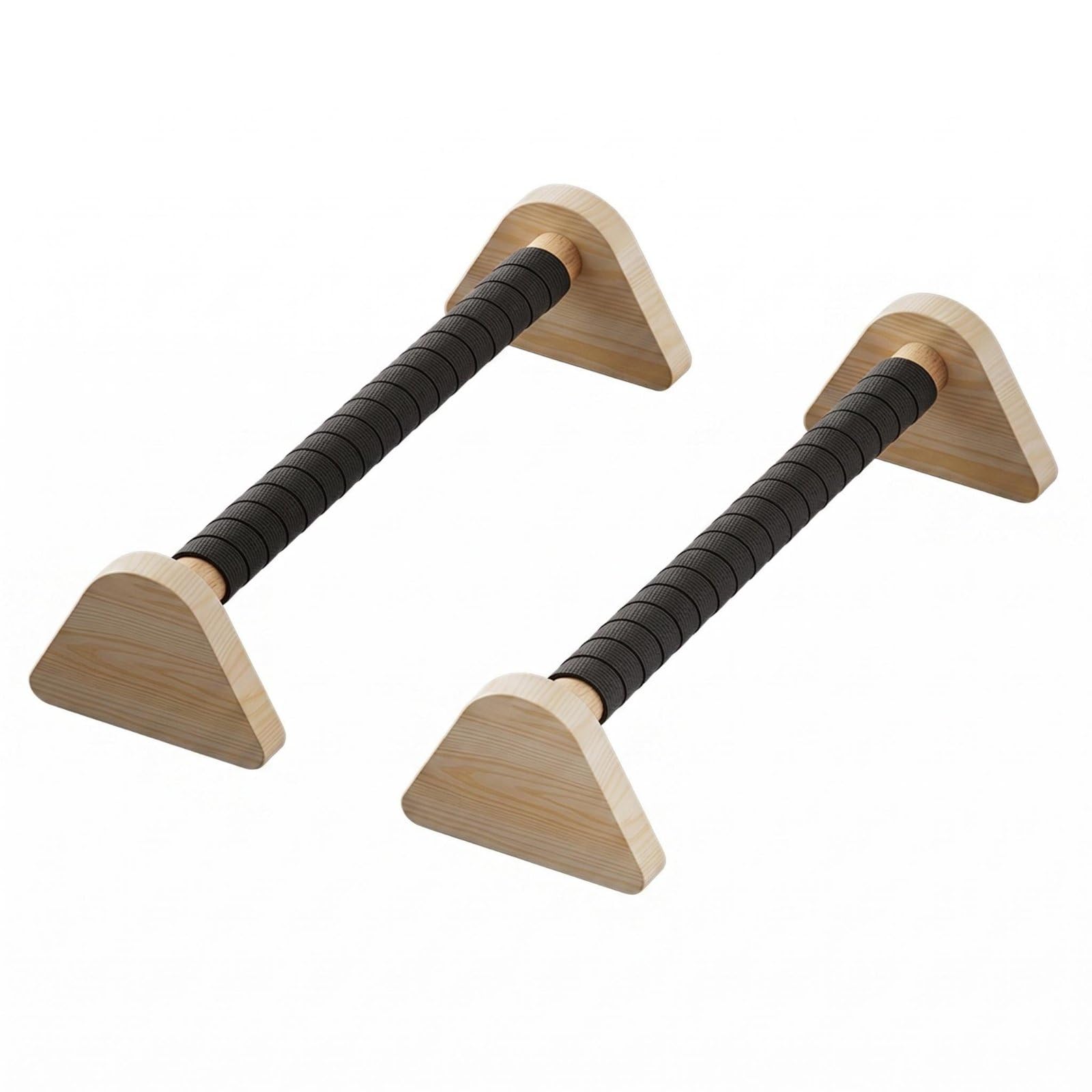 2 Pieces Wooden Push-up Stands Solid Wood Wooden Parallettes Stable Triangle Base Handstand Handles for Men, Women, Home Workout, Gym, Planche Stand - 1 B-image-41