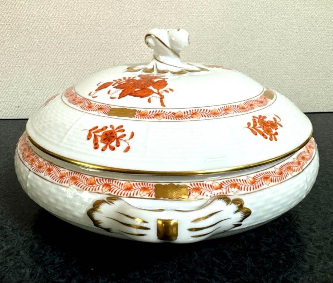 【HEREND ヘレンド】アポニー　オレンジ　蓋付き　スープチューリン HEREND ヘレンド】アポニー オレンジ 蓋付き スープチューリン 【公式