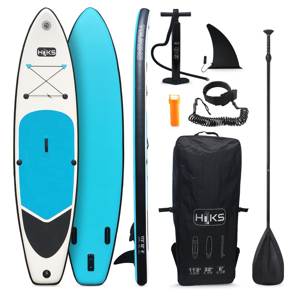 HIKS SUP Inflatable Stand Up Paddle Board Set Inc Paddle, Pump, Backpack & Leash Suitable all Abilities Ideal Beginners Paddle-board Kit…
