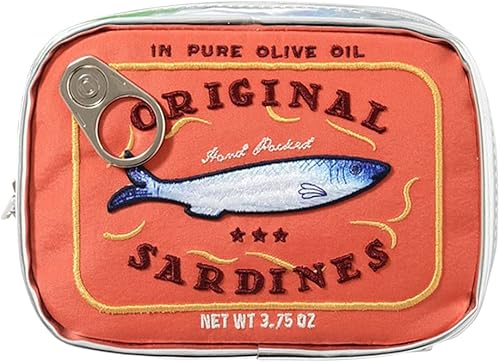 Miniatura 2 de AZURAOKEY Bolsa de maquillaje de sardinas enlatadas, bolsa de aseo estilo sardinas enlatada, bolsa de viaje bonita y creativa bolsa de maquillaje