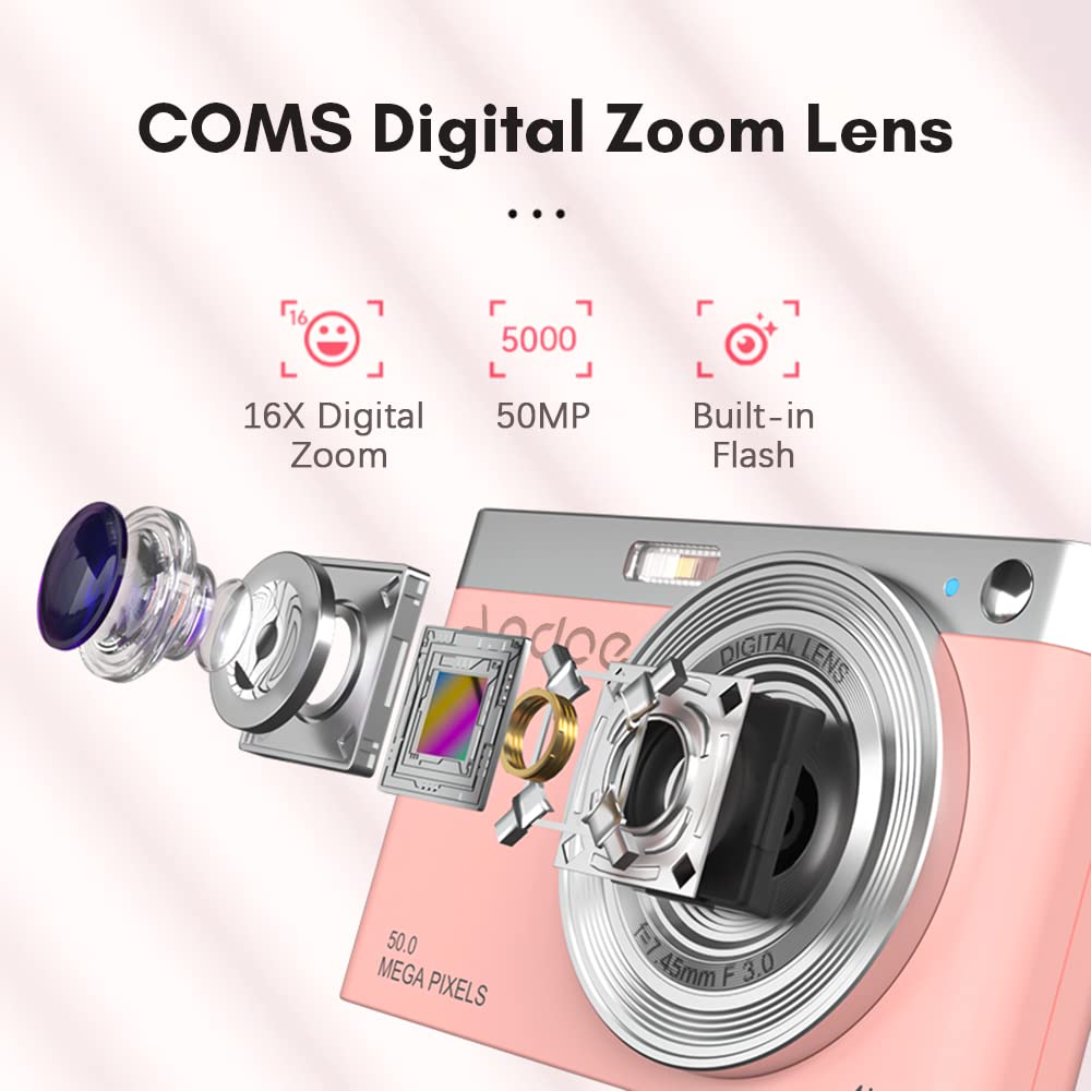 Fotocamera Digitale Andoer 1080P - 56 MP, Schermo IPS 2.88", Zoom 8x, Con Scheda 32GB E 2 Batterie - Foto 5