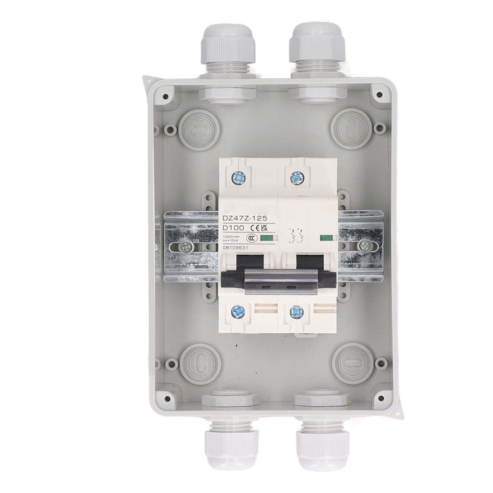 Wakects SG DC Interruttore Automatico Miniaturizzato PA66 2P Isolatore di Circuito DC 100A 1000V IP65 Copertura Trasparente Ampio Spazio di Cablaggio per Impianto Solare Fotovoltaico RV Off Grid e