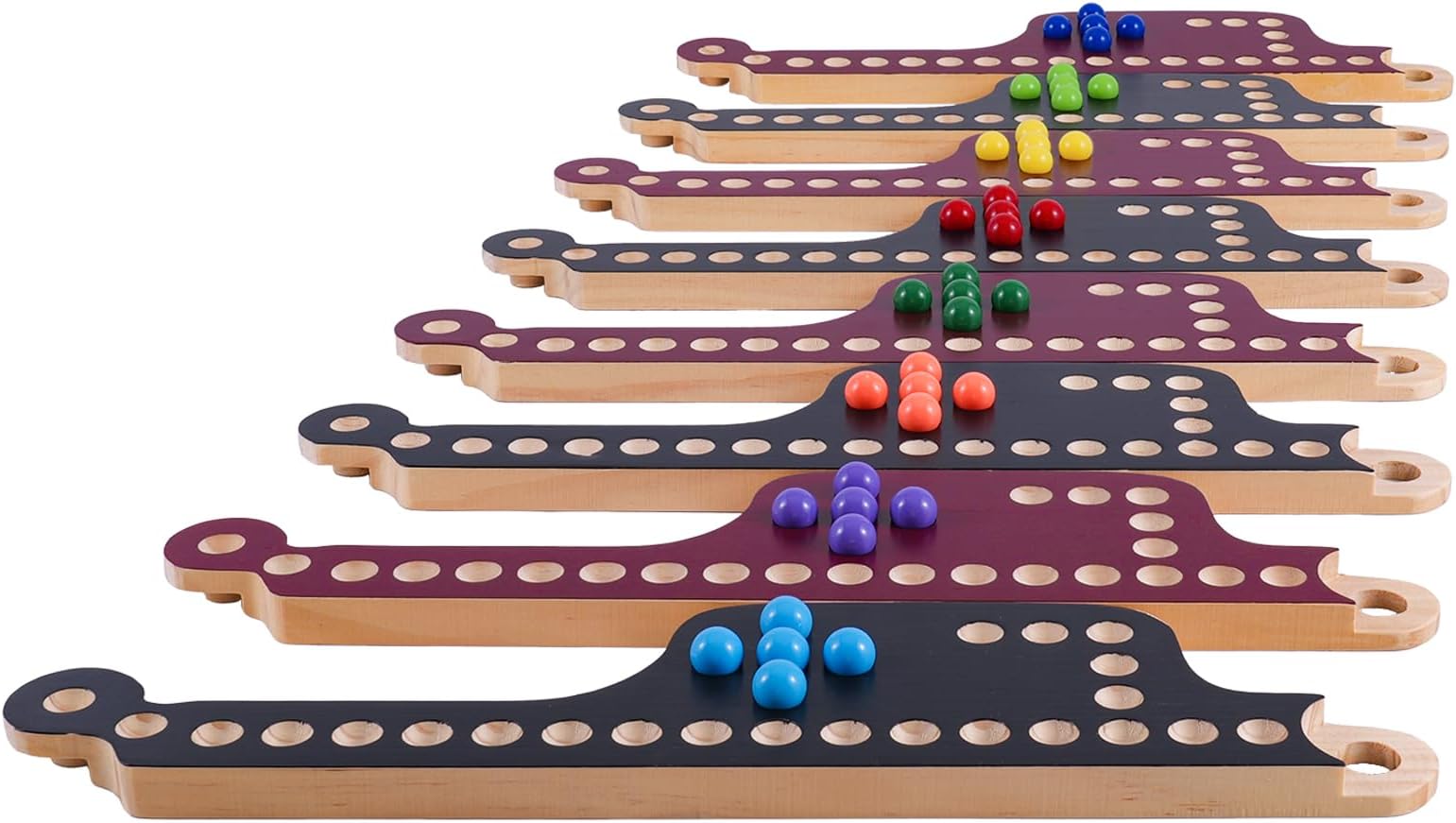 Medikaison Interlocking Wood Jokers Board Game,2-8 Player Marbles and Jokers ...