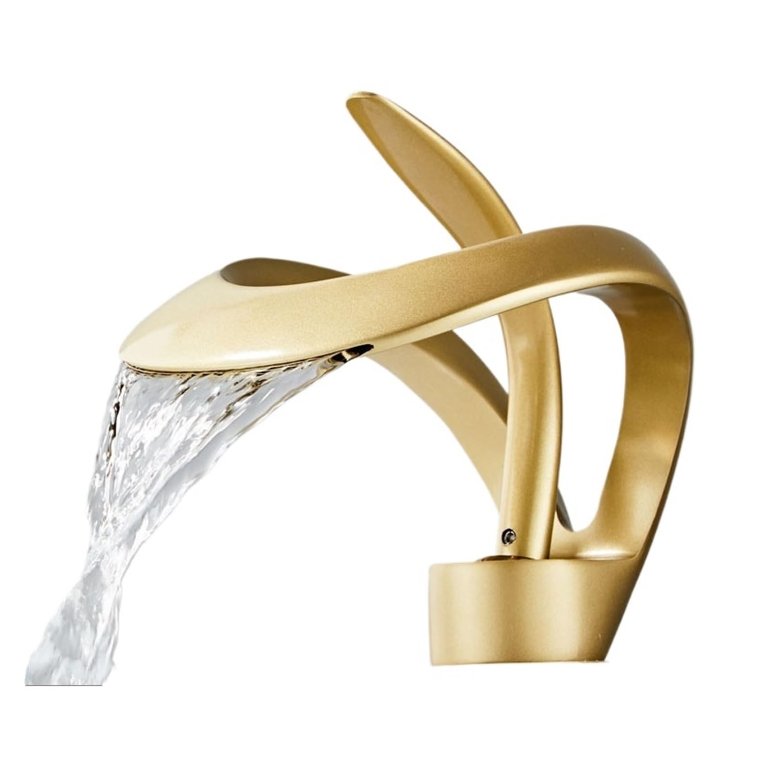 Grifo de lavabo dorado de latón macizo con diseño monomando de alta gama