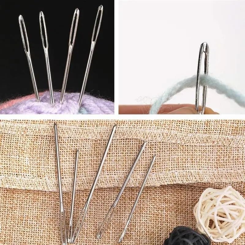 BREAKA 9 PCS Large Eye Blunt Sewing Needles Cross Stitch Knitting Needle Handmade Leather Embroidery Thread Needle Sewing Accessories (Color : D Style-20pcs)