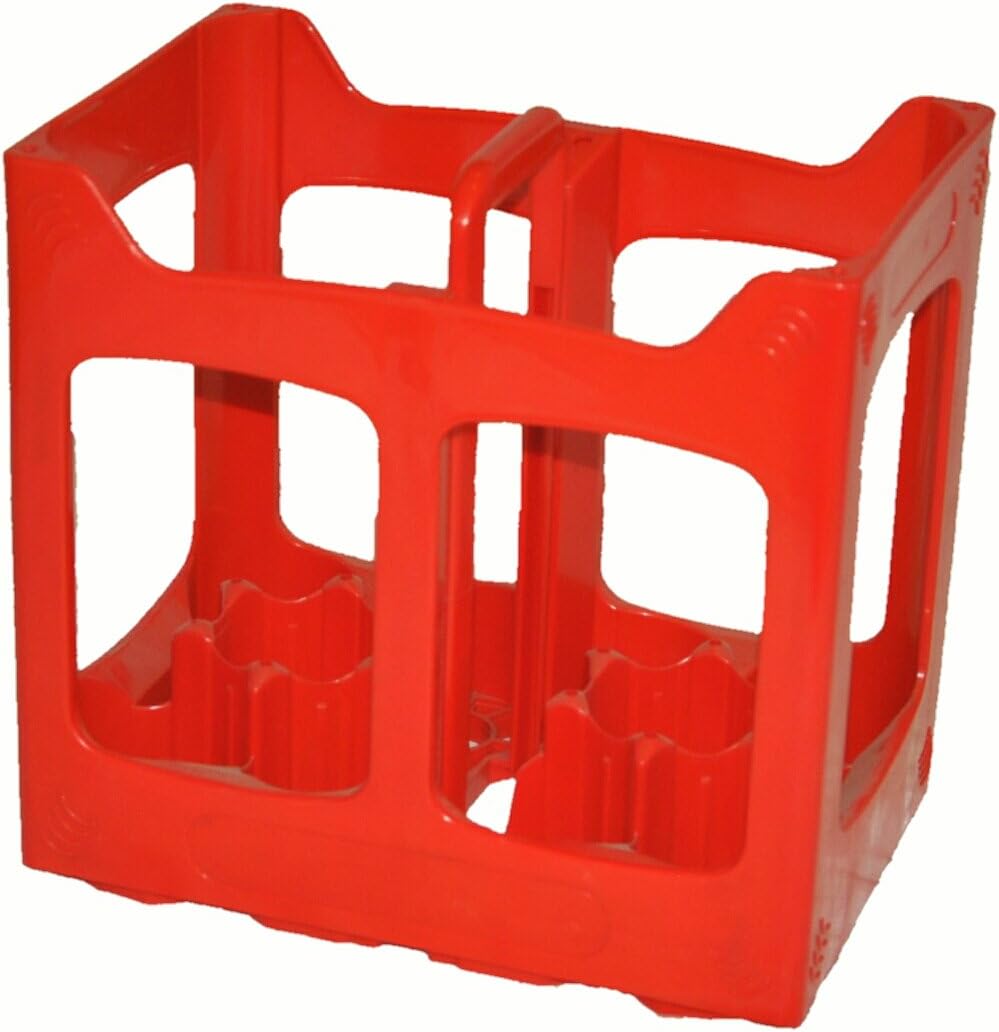 Plastic 10 Compartments Beer Bottle Crate. Fits 10 x 330-500ml Bottles. Beer Carrier Holder Basket Home Brew Storage Box Stacking Recycle Glass Polyethylene Breweries Soda (Red, 3)