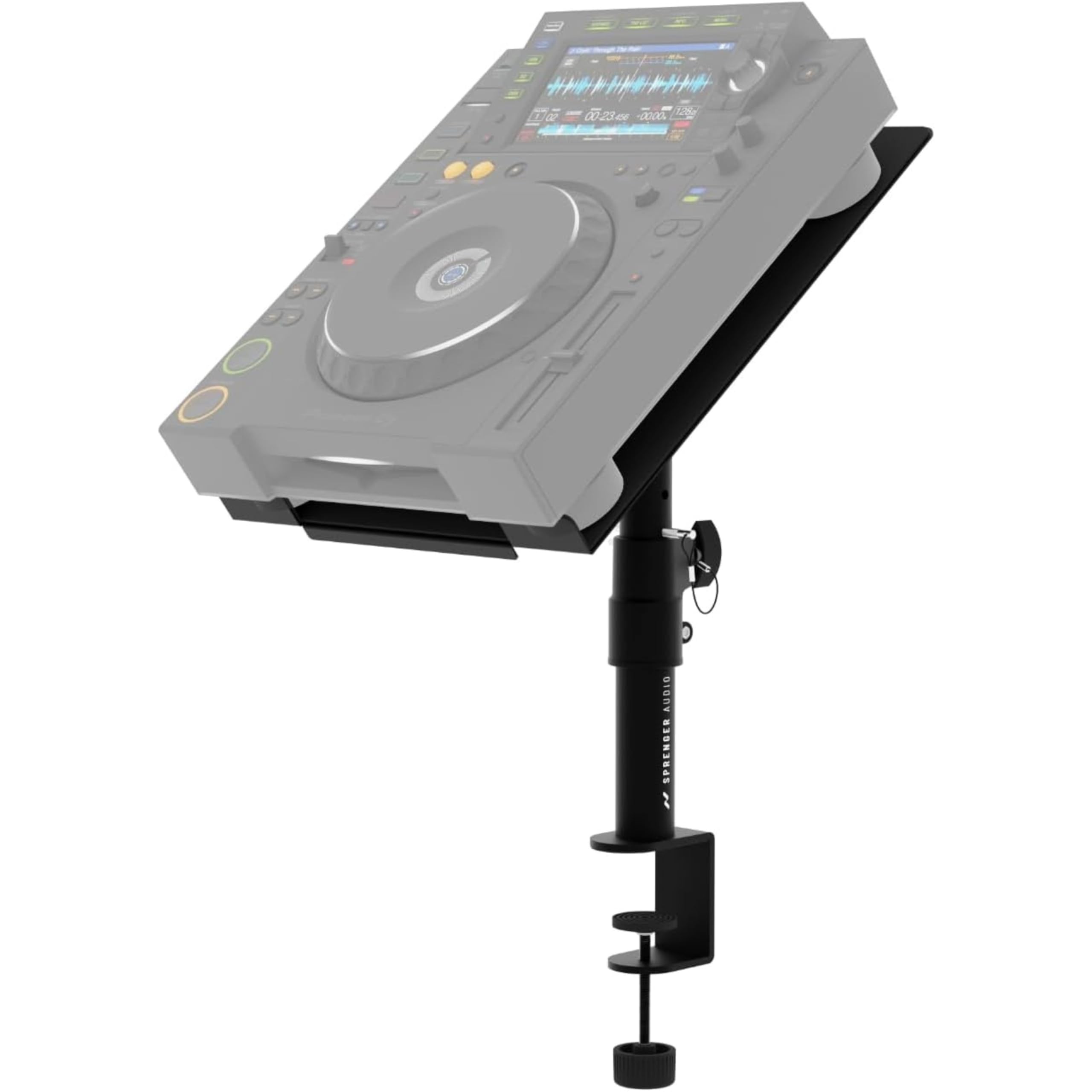 Supporto Professionale per DJ Player con Montaggio a Morsa e Passante – Compatibile con Pioneer XDJ 700 a CDJ 3000 e modelli Denon – Robusto e Versatile