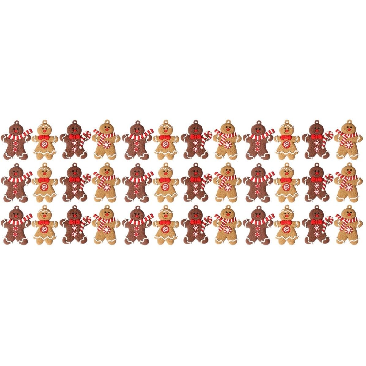 BESPORTBLE 72 Piezas Adorno Colgante de Pan de Jengibre Navideño de PVC