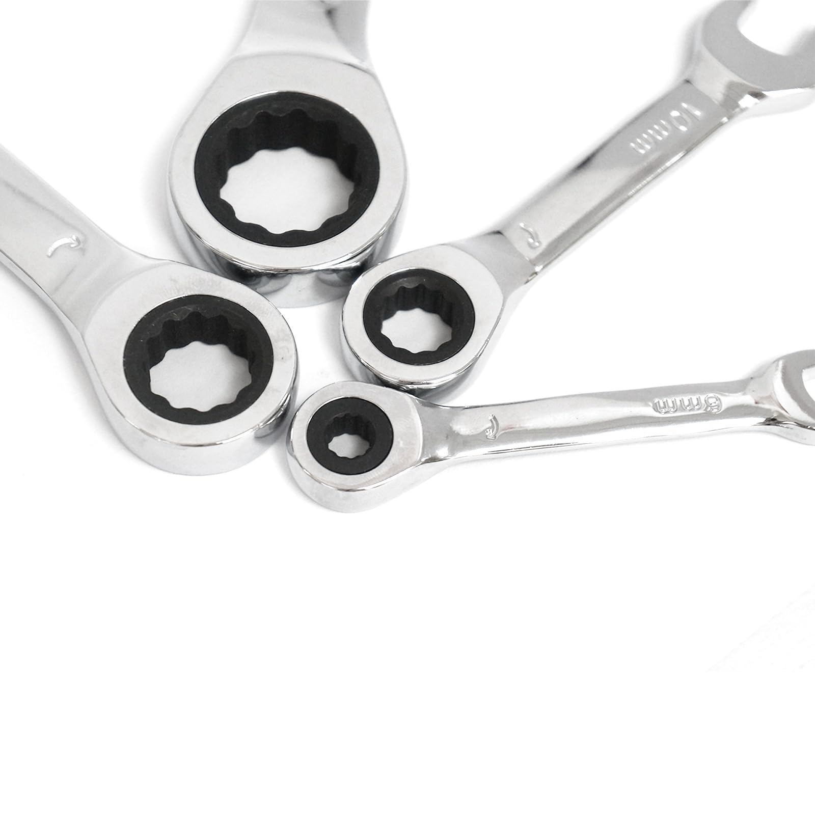Vokenforu Stubby Ratchet Spanner 14mm, Ratcheting Combination Wrench, Short Fixed-Head High Carbon Stee Open End Spanner - Image 3