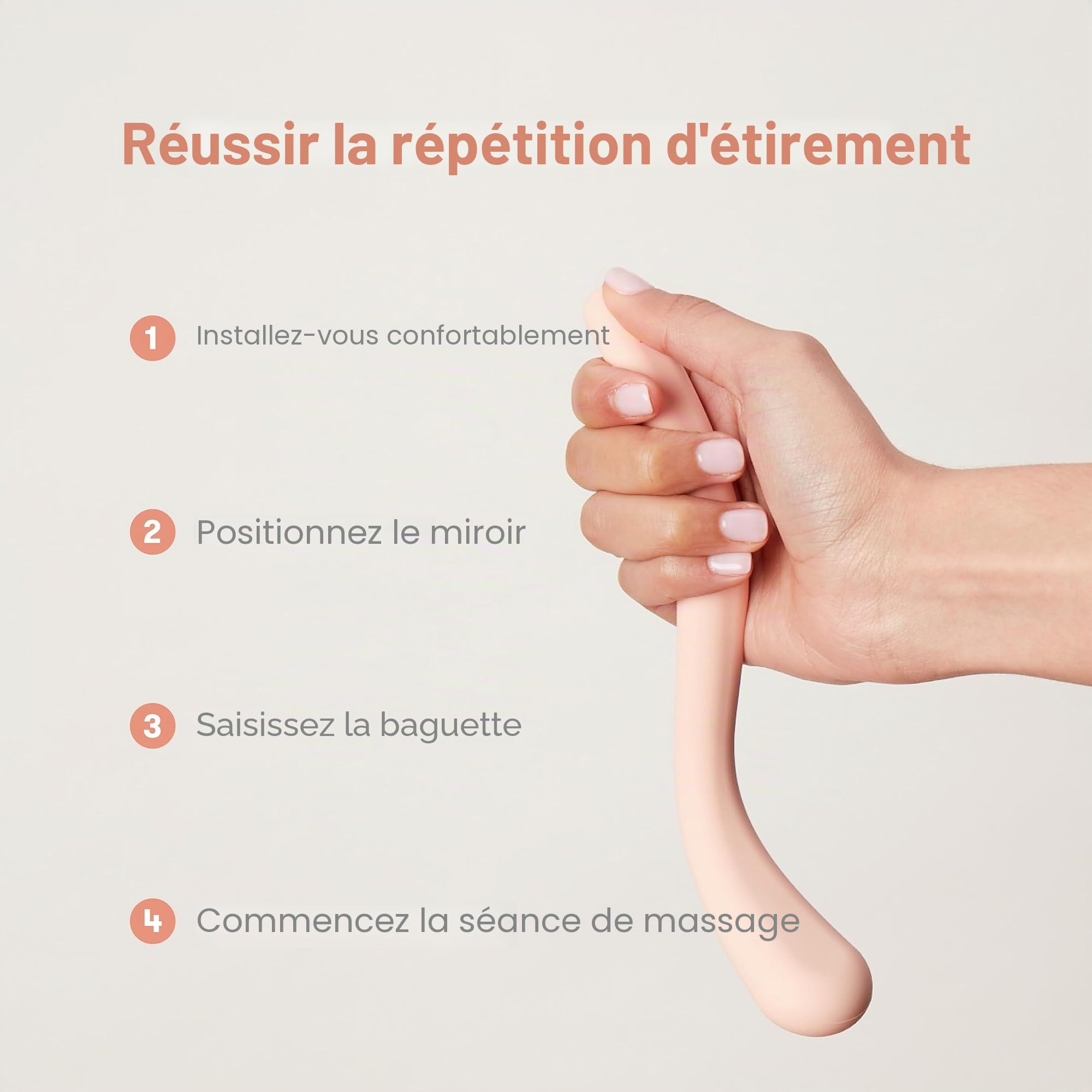 Frida Mom Baguette de massage périnéale préparée à pousser, essentiels pour le travail et l'accouchement, facile à utiliser, fabriqué à partir de silicone souple 100% sans danger pour le corps
