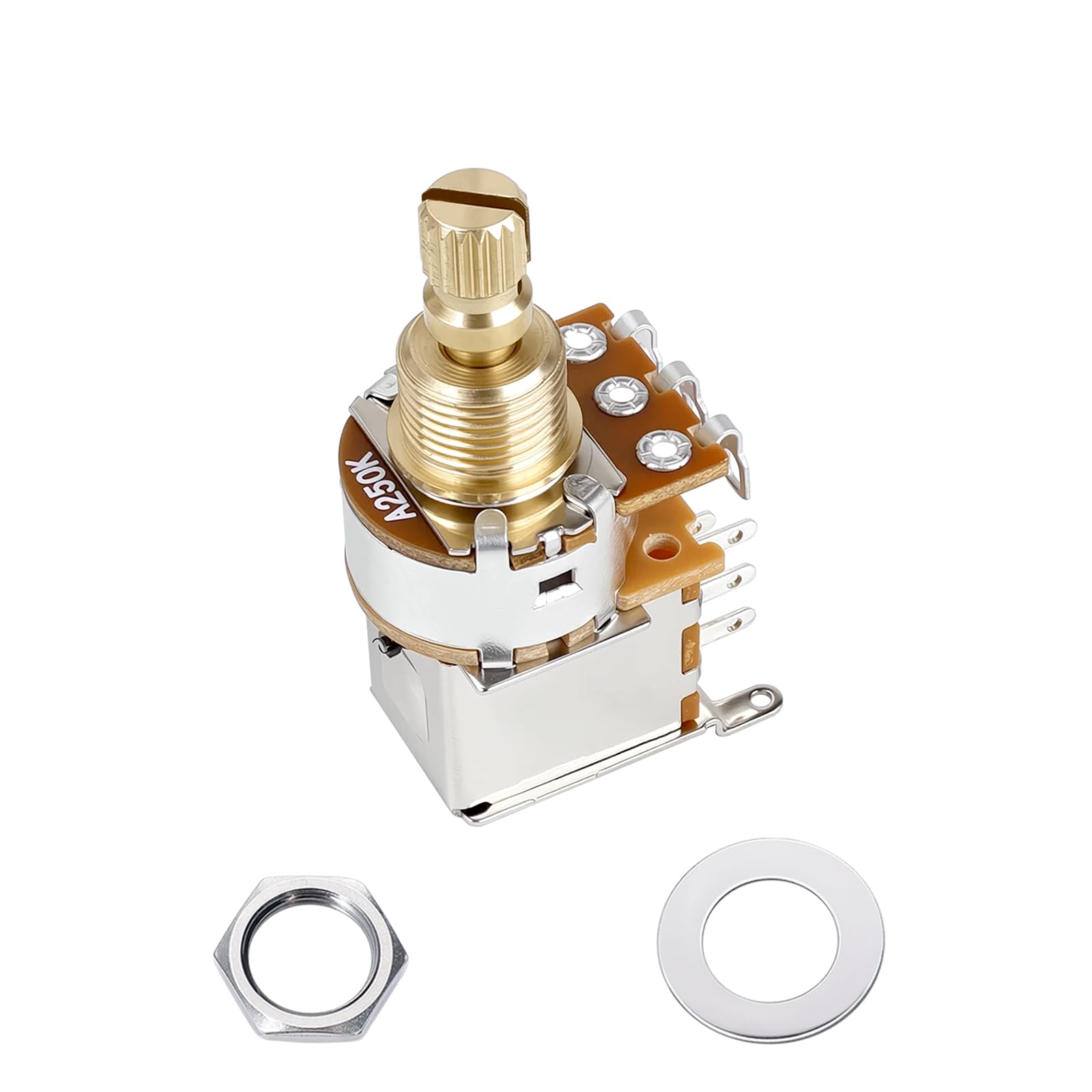 Banworks Full Brass 3/8" Thread Guitar Push Push Pots A250K 18-Spline Pots