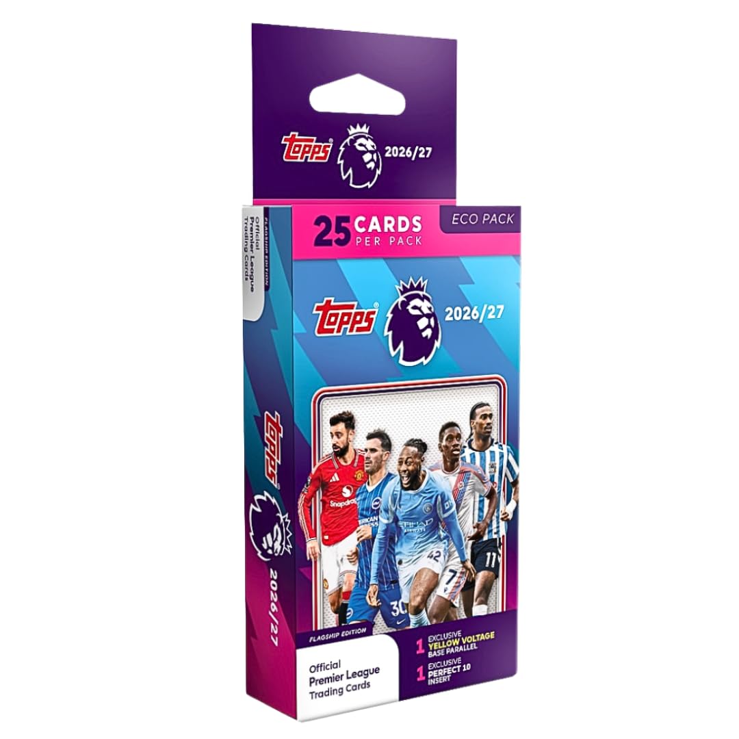 Topps Flagship Premier League Trading Cards 2026/2027 ECO Pack - 25 Cards in 3 Boosters with Exclusive Special Cards + HeartGlobal Shipping Protection