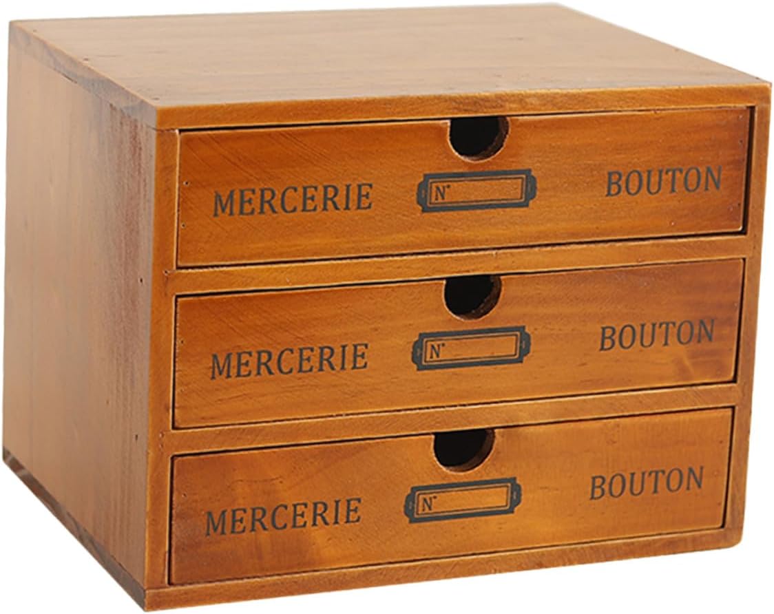 Alipis Vintage Desktop Organizer with Rustic Sundry Storage Box for Office Bedroom Makeup and Home Portable and Lightweight Desktop Sundry Holder Tabletop Storage Case