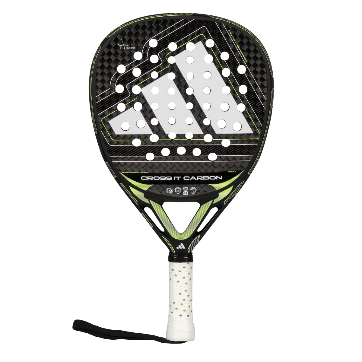 Pala de pádel adidas Cross IT Carbon 2026, Negra, Forma diamente,Goma eva Soft Performance,Fibra Carbono aluminizado 6k