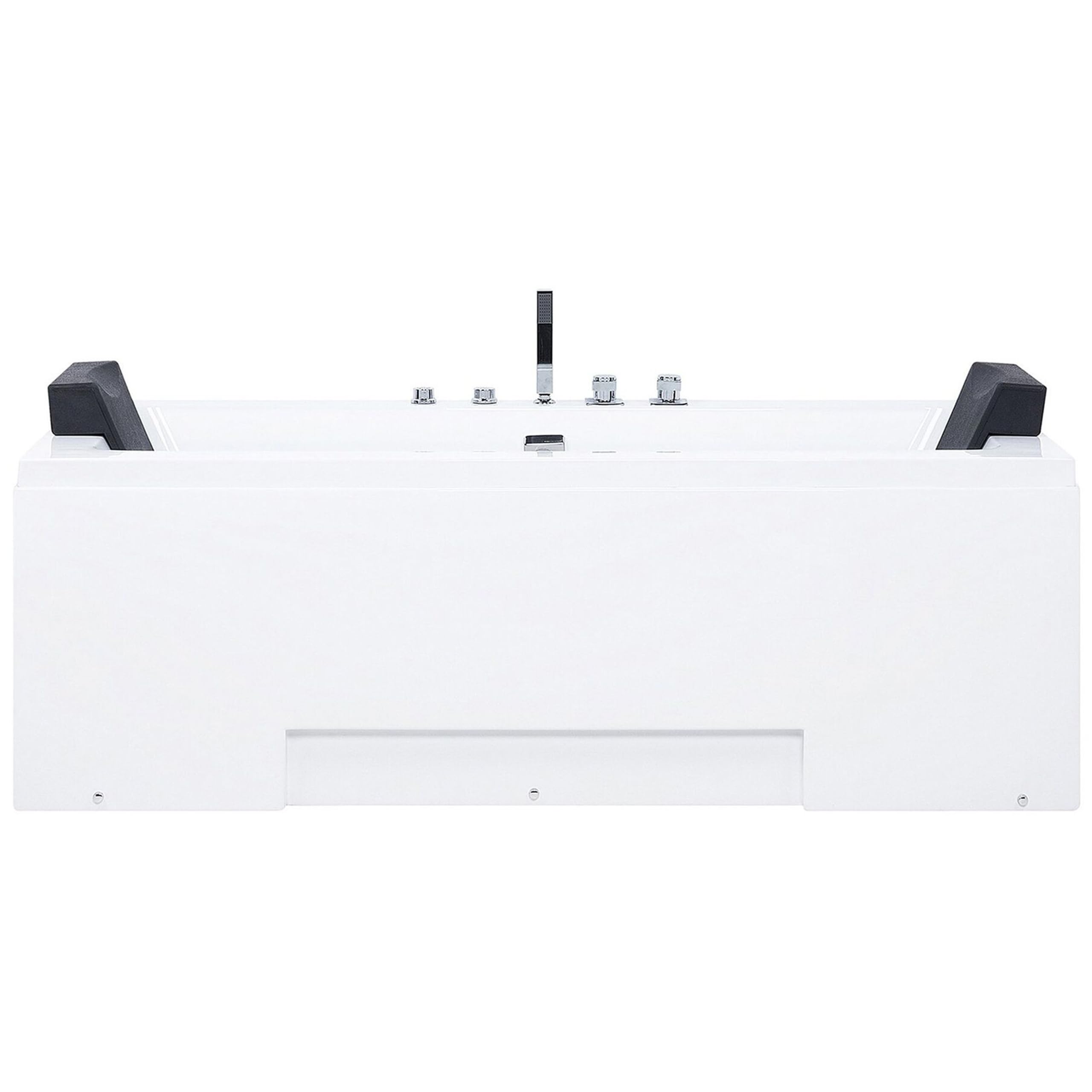 Bañera de hidromasaje de acrílico sanitario blanco y vidrio rectangular doble 157 x 85 cm con reposacabezas diseño moderno Galley