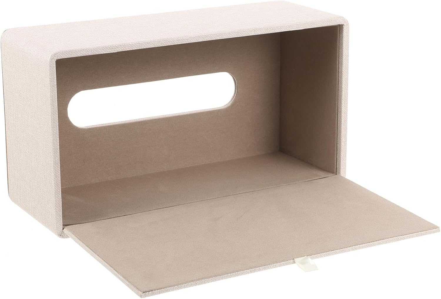 Elegant Rectangular Tissue Box - PU Leather & Density Board - Stylish Beige Napkin Holder for Home and Car Use
