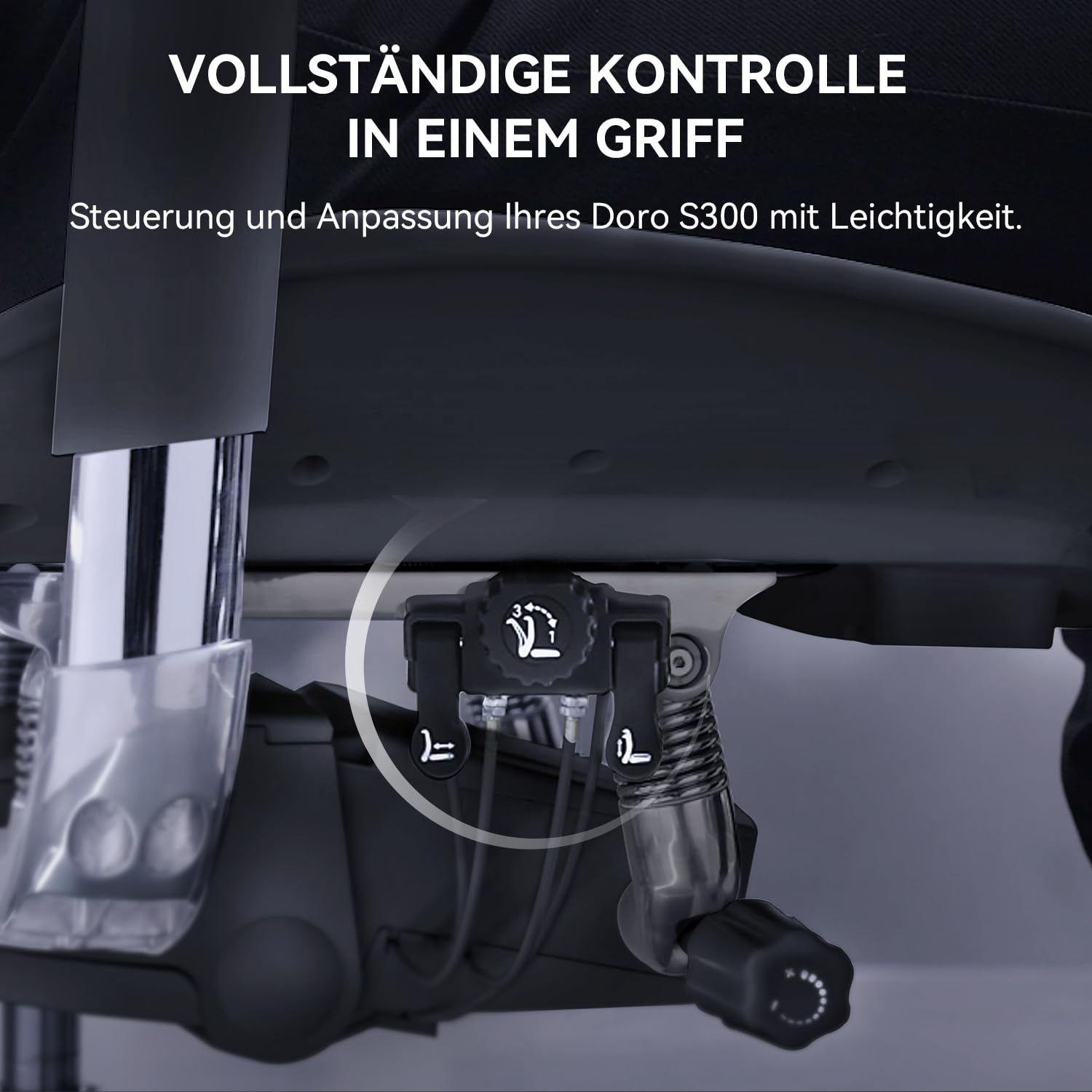 SIHOO Doro S300 Ergonomischer Bürostuhl [TESTSIEGER], Computerstuhl, mit dualem dynamischem Lendenwirbelstützsystem, 6D-koordinierten Armlehnen, verstellbarem Rollstuhl (Schwarzem Samt-Mesh)