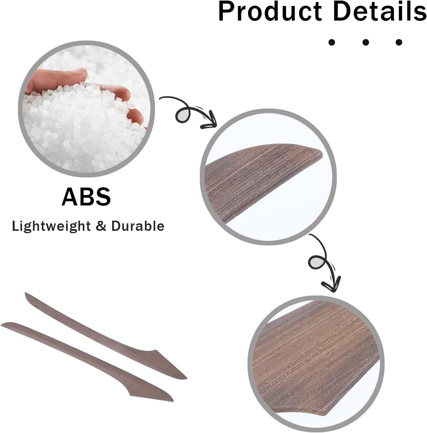2PCS Front Inner Door Decorative Strip Cover Trim for Honda Pilot 2016-2022, ABS Material Automotive Inner Door Panel Sticker Accessories (Pear Wood Grain)