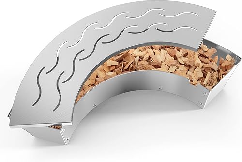 Onlyfire Chef Caja de ahumador de acero inoxidable con tapa extraíble caja de ahumador de virutas de madera para parrillas de carbón parrillas