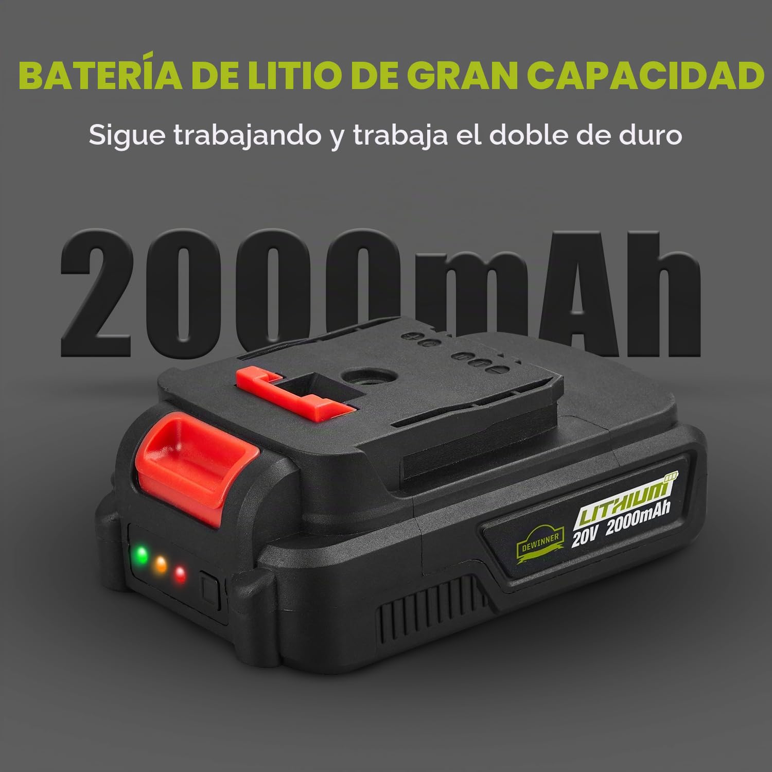 DEWINNER - Cortasetos inalámbricos telescópicos, multifunción, 2 baterías 20 V 2,5 Ah, Cargador, Longitud de Hoja 46 cm, Correa de Alcance..