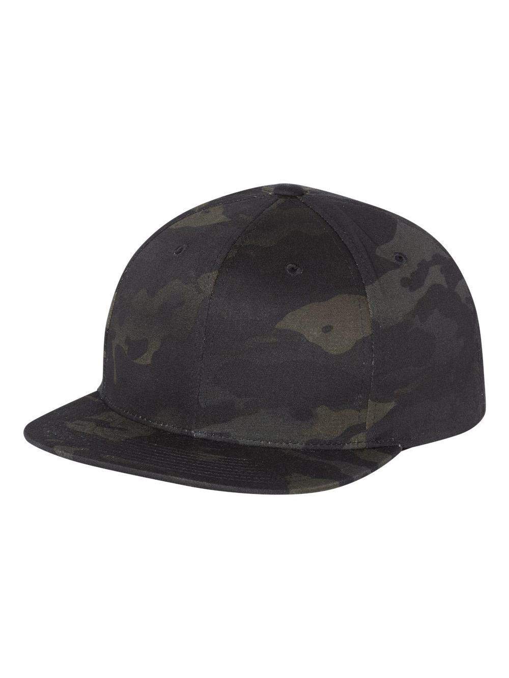 Yupoong - Wool Blend Flat Bill Snapback Cap - 6089M - Adjustable - Multicam Black