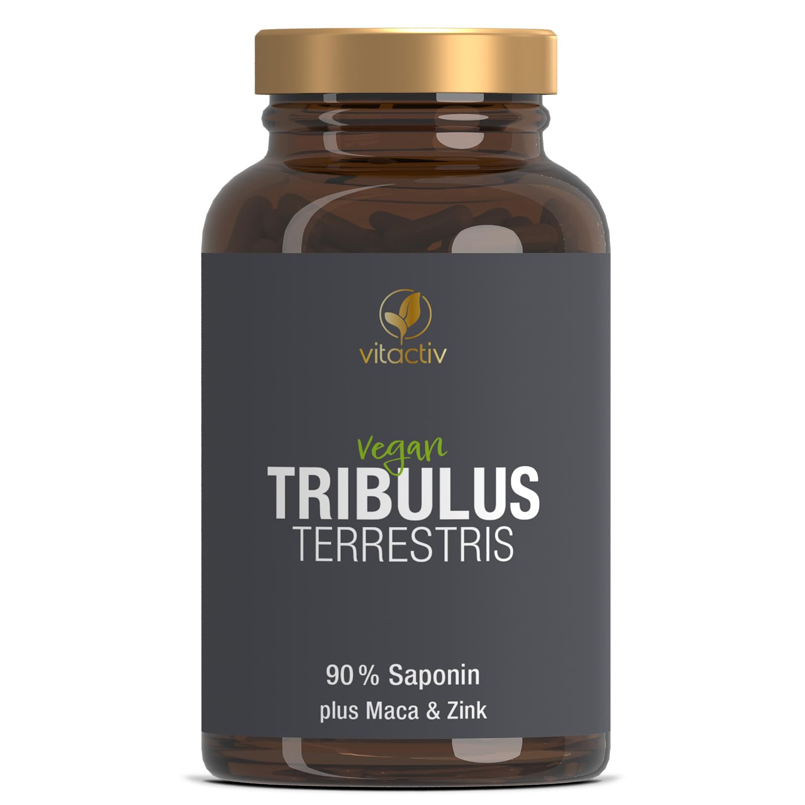 VITACTIV Tribulus Terrestris 1500 mg - 240 Kapseln Vegan - Tribulus Extrakt Hochdosiert, 90% Saponin – Mit Zink, plus L-Arginin, Maca, Ginseng, Vitamin B6
