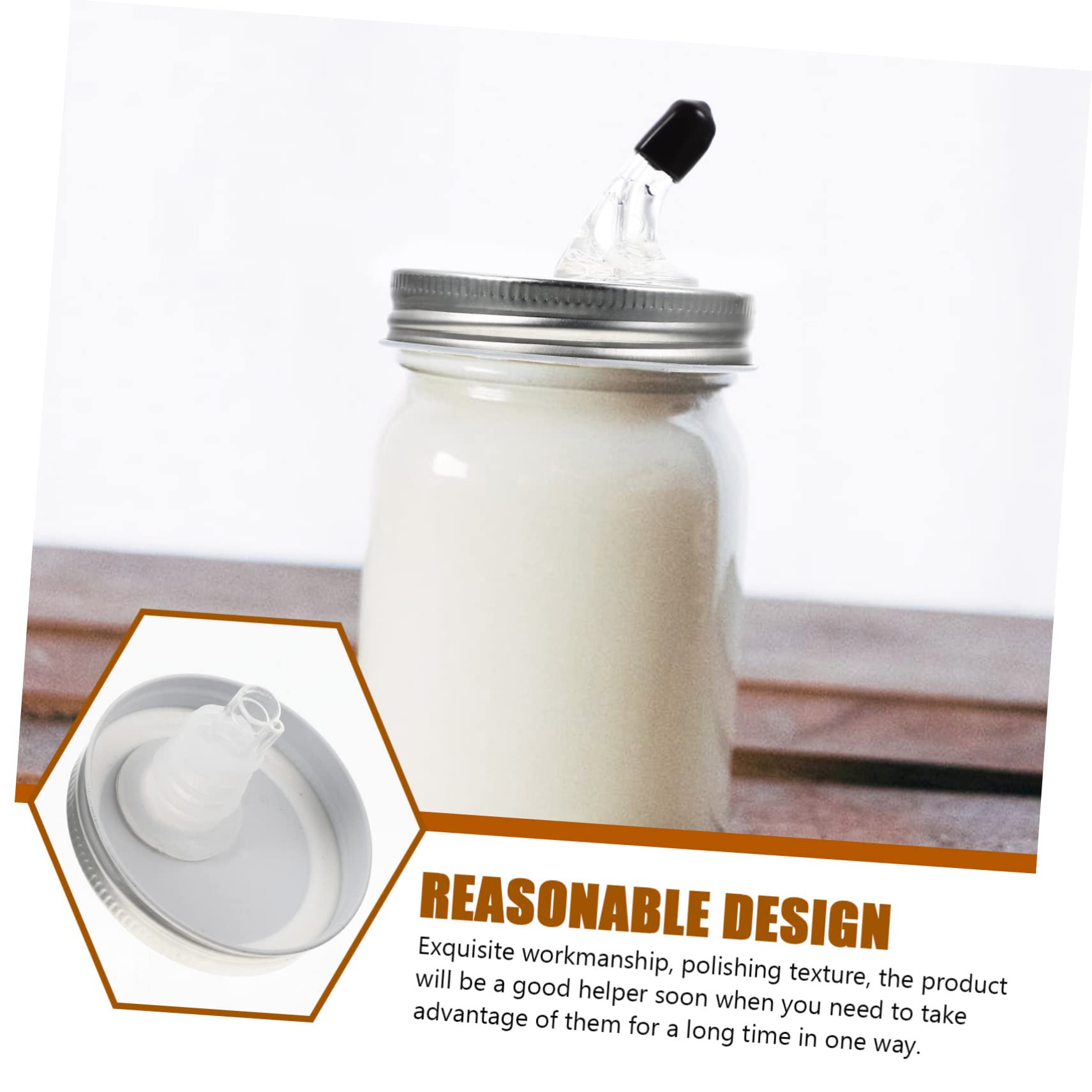 CIYODO Wine Dispenser With Spout Mason Can Lid Pour Spouts with Flap Jar Proof Wine Spout Drink Dispenser Wine Cork Home Diffusers Wine Accessory Pouring Lid Oil Silver Acrylic re-usable