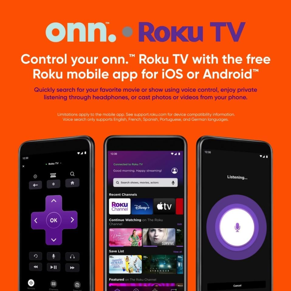 Image of ONN 32-inch Roku Smart TV LED + Free Wall Mount with Wi-Fi Connectivity and Mobile App | Flat Screen TV Compatible with Apple Home Kit | Alexa and Google Assistant (Renewed)