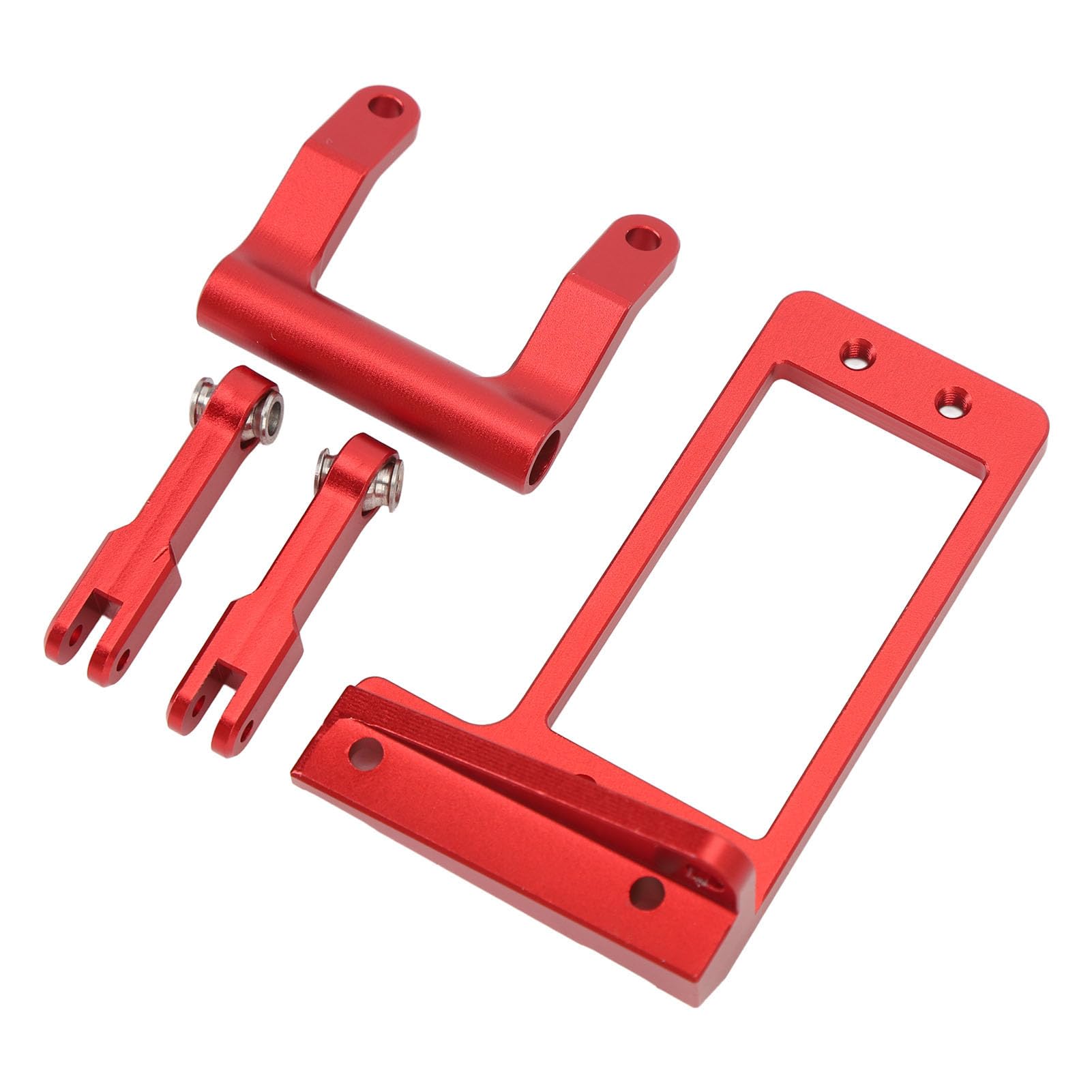 Pilipane Servo Mount with Hydraulic Steering Kit High Strength Aluminum Alloy RC Servo Mount with Hydraulic Steering Link for 1/10 RC Crawler Car Red